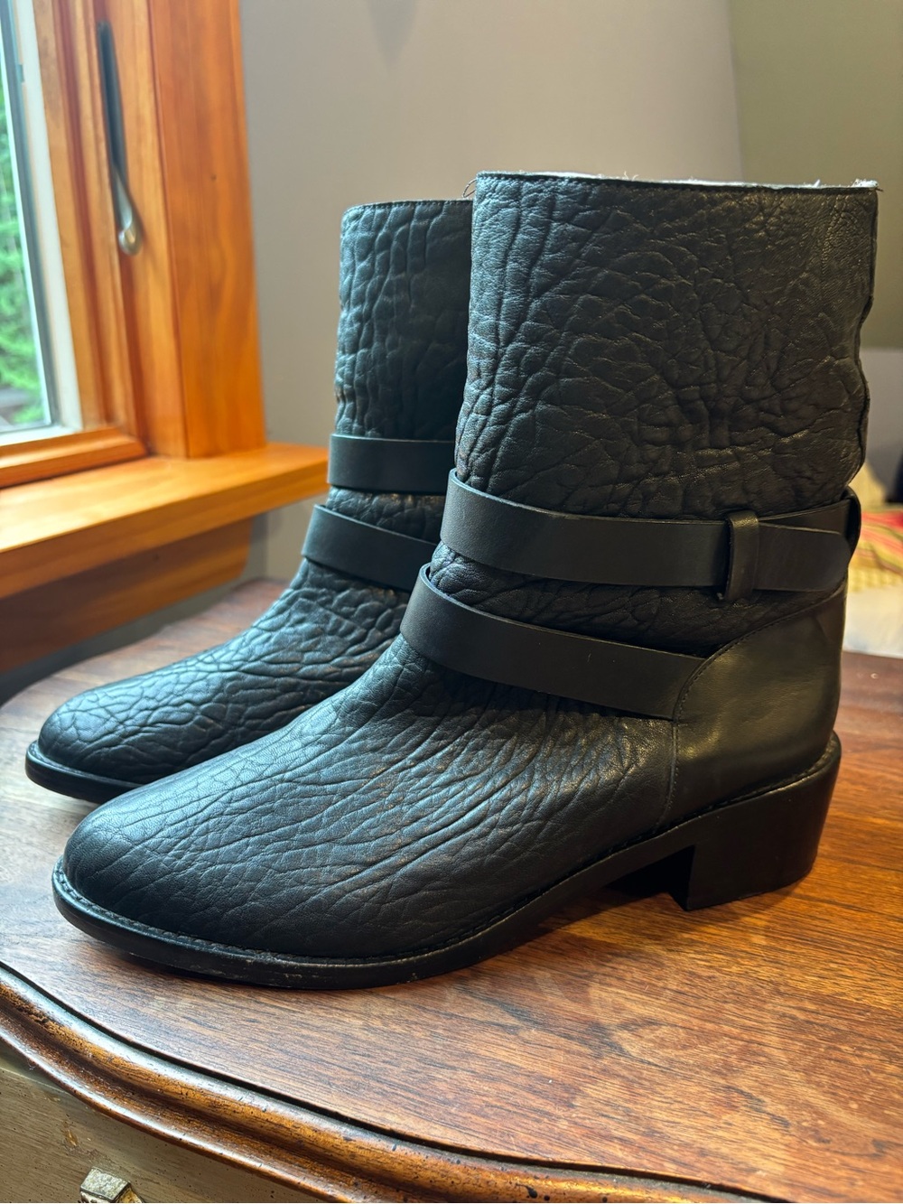 Loeffler Randall Vesper Black Leather Mid-Calf Boots - Picture 2 of 8